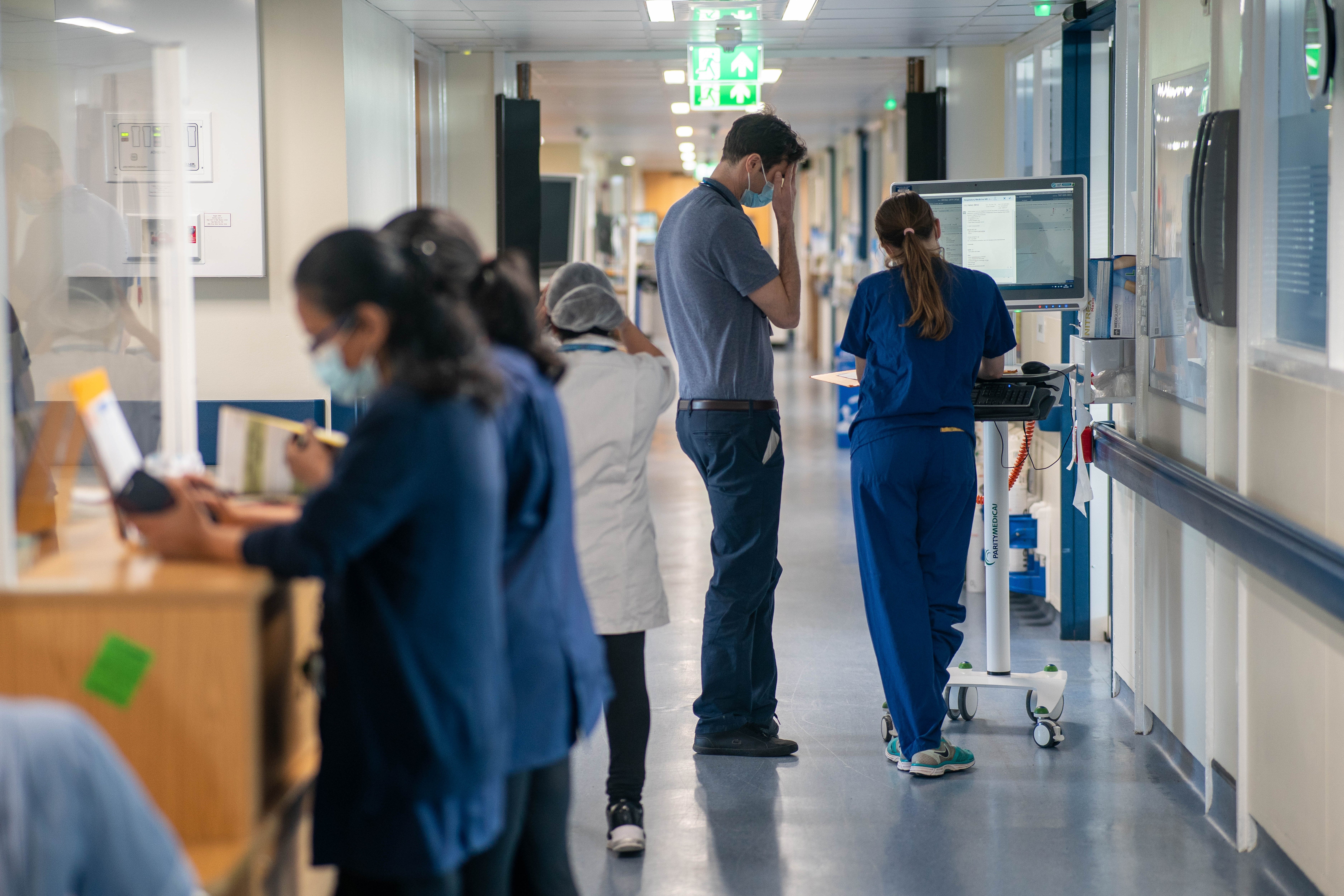 Doctors in a hospital corridor