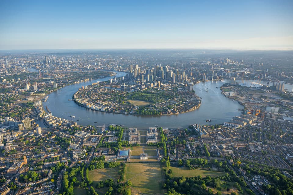 <p>FOR LONDON FROM ABOVE END OF YEAR FEATURE ONLY</p><p>londonfromabove25</p><p>Aerial view of Mudchute, Manchester Road, Woolwich Road, Blackwall Lane, King William Walk, Silvertown Tunnel Approach, Isle of Dogs, London Borough of Tower Hamlets, London</p>