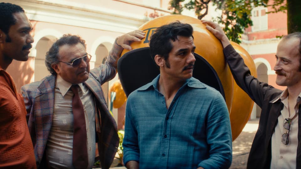 Italo Martins, Robério Diógenes, Wagner Moura and Igor de Araújo in The Secret Agent