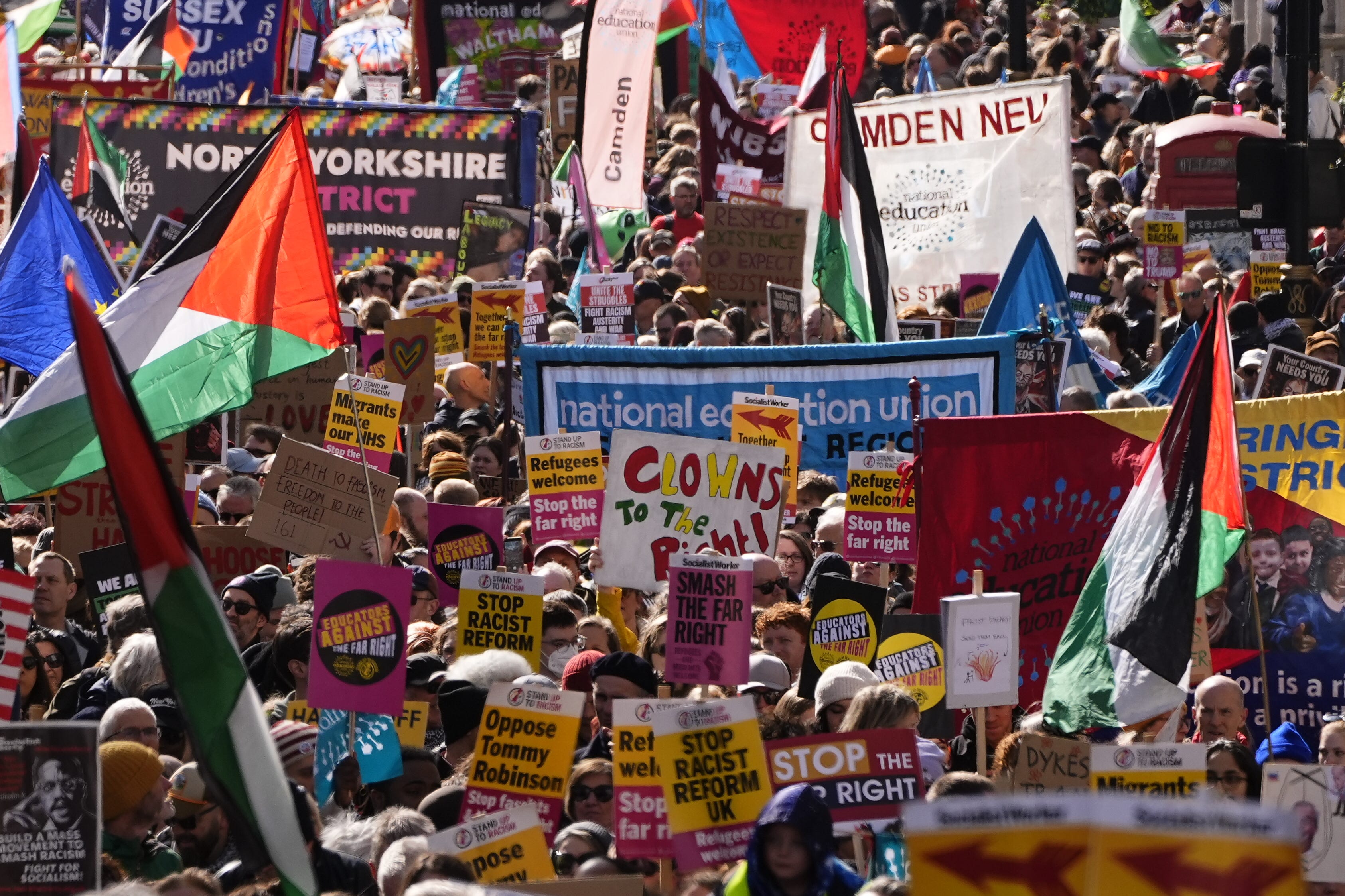 Thousands gather in capital for biggest ever anti-far right demo, say organisers