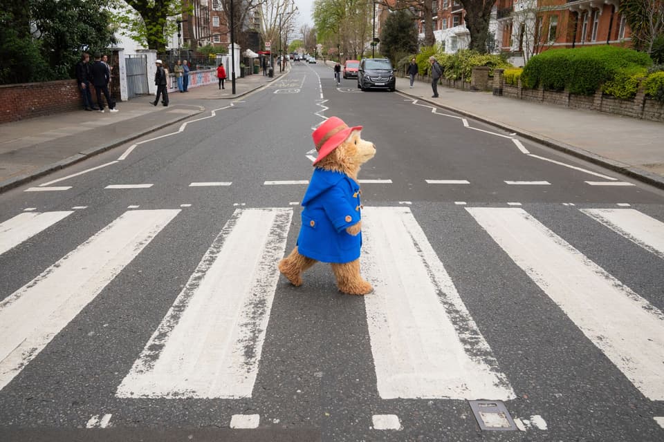 Paddington stopped to snap a quick pic at the Abbey Road crossing (Tom Pallant/PA)