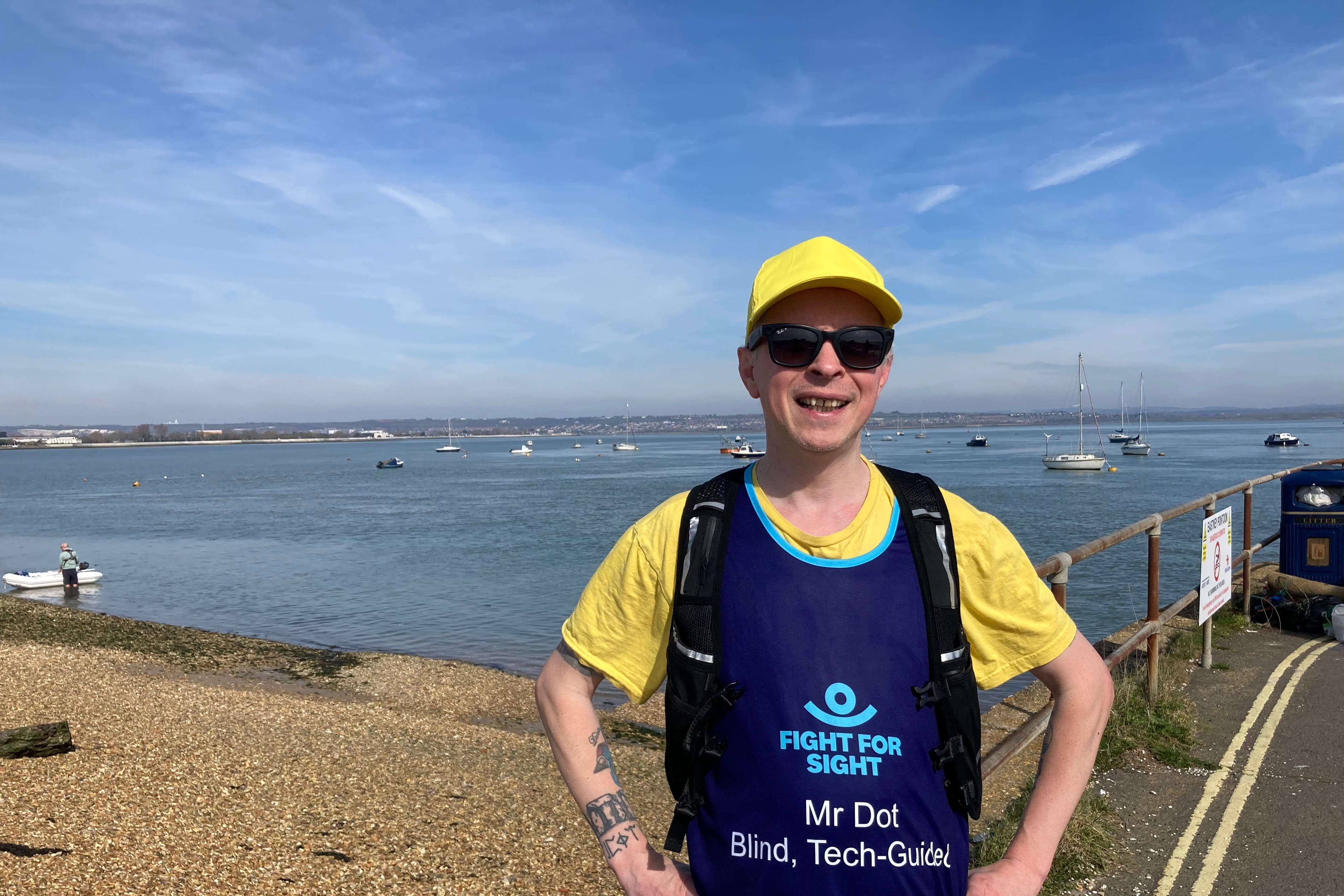 Blind artist to run marathon using AI glasses and app in ‘world first’