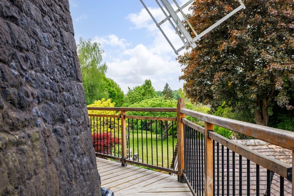 The balcony on the windmill's first floor was restored
