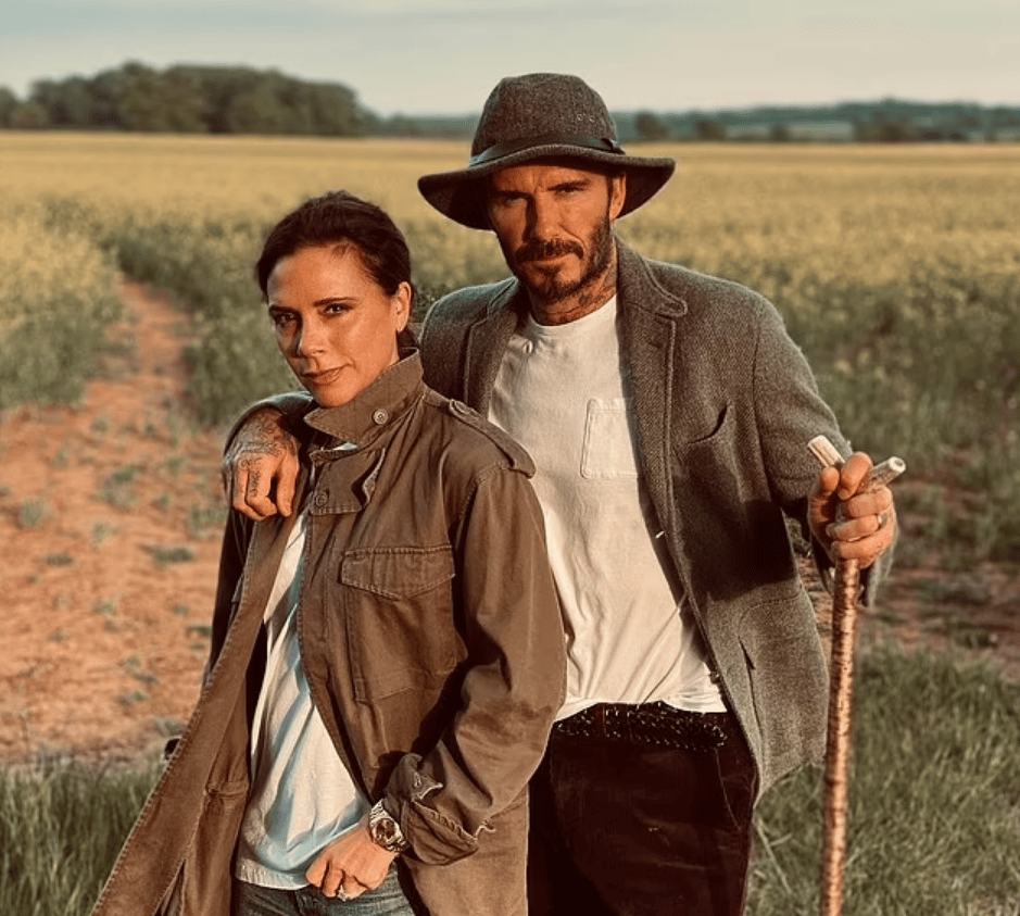 David and Victoria Beckham in Cotswolds 