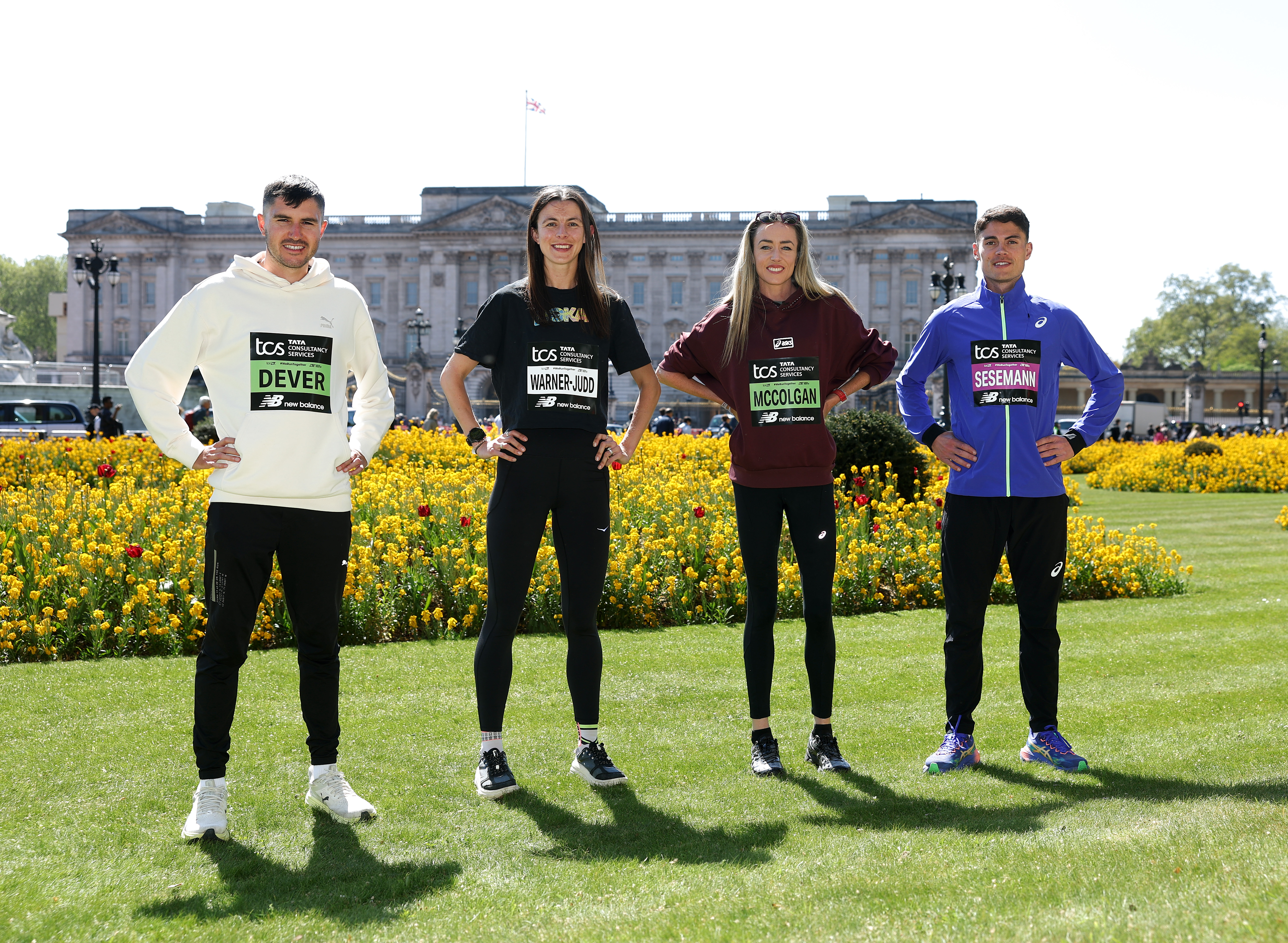 <p>Race ready: Patrick Dever, Phil Sesemann, Jessica Warner-Judd and Eilish McColgan</p>