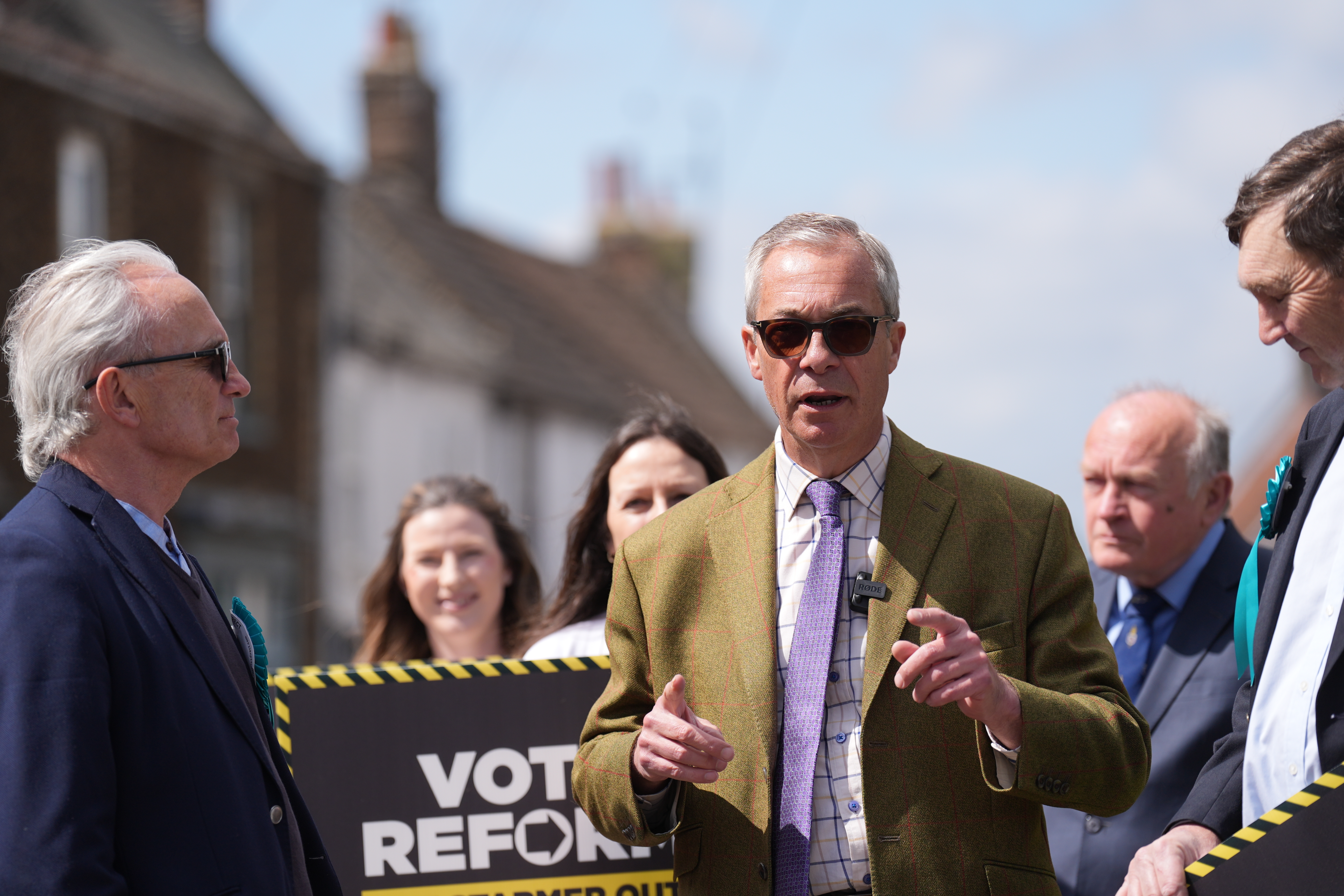 Reform UK leader Nigel Farage during a walkabout in Downham Market, Norfolk