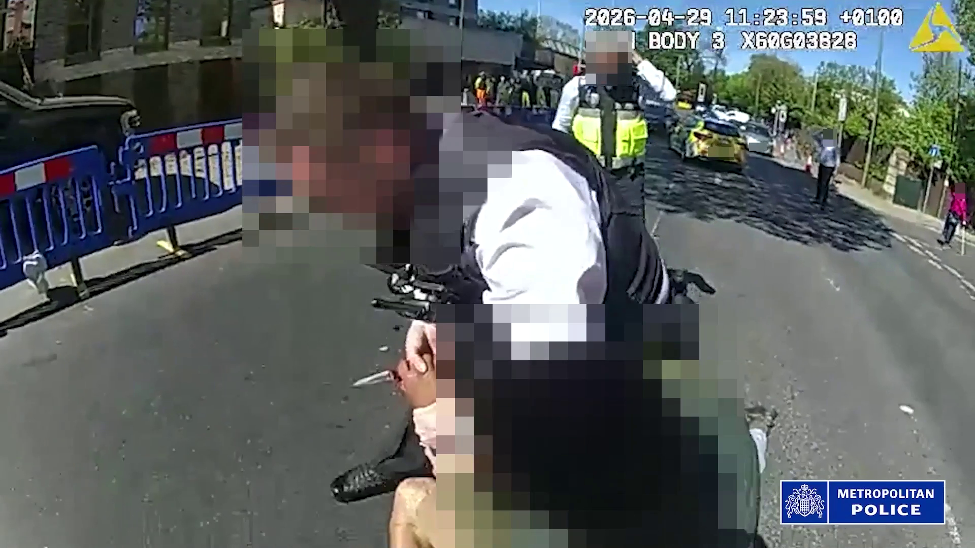 Moment officers Taser and arrest suspect in Golders Green stabbing 