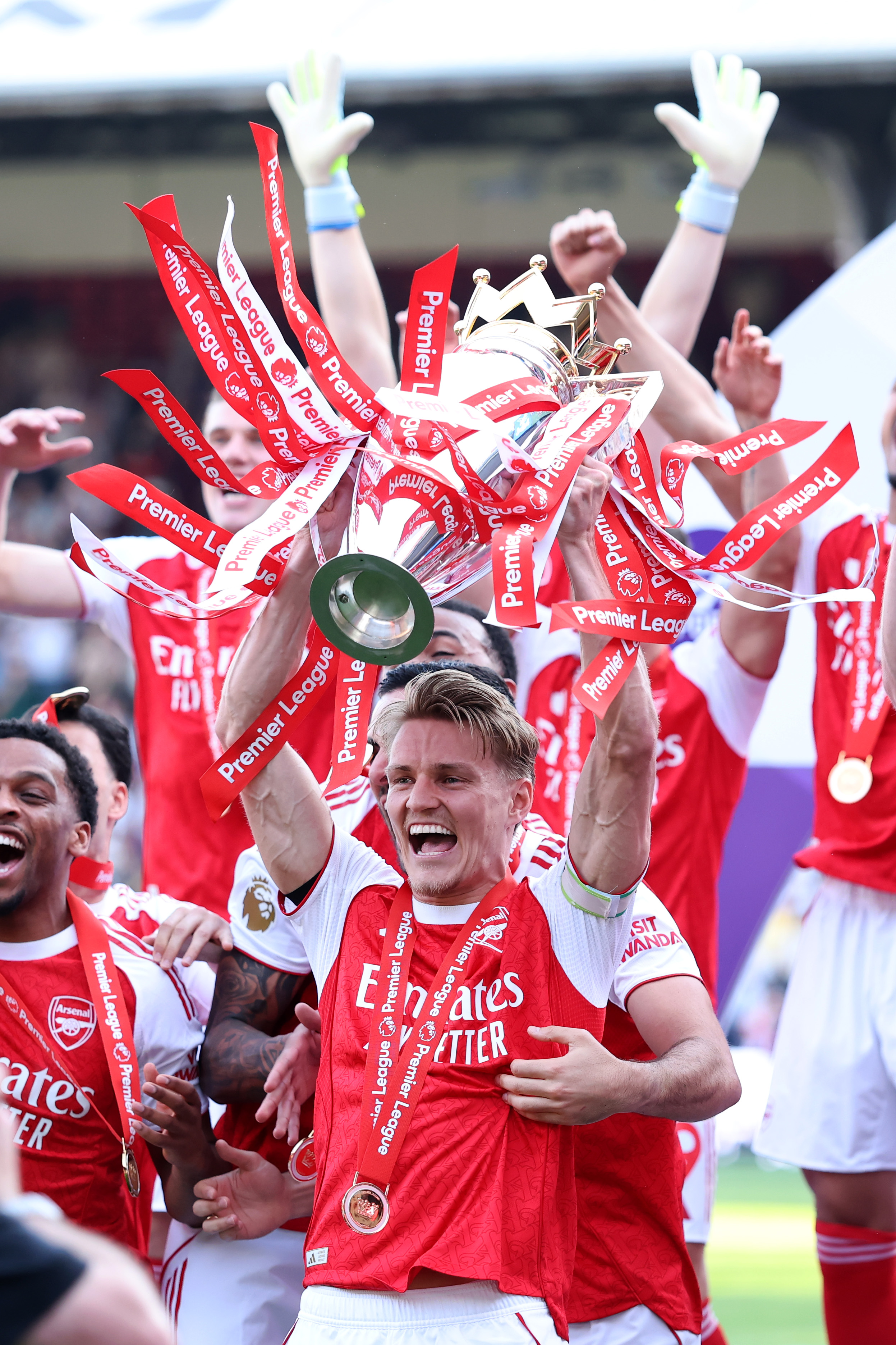 Arsenal lift Premier League trophy for first time in 22 years