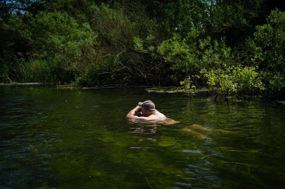 <p>A man floats down the River Great Stour on May 24, 2026 in Fordwich</p>