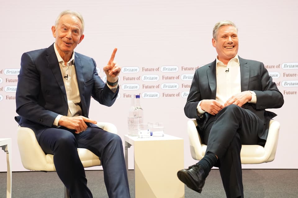 Sir Tony Blair, left, has criticised the Government’s policy agenda under Prime Minister Sir Keir Starmer (PA)