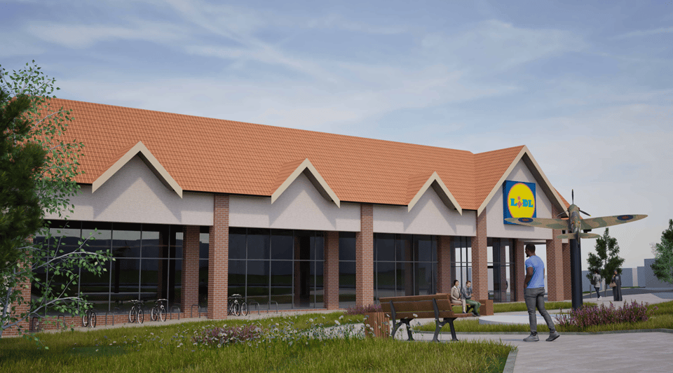 <p>A CGI image of Ruislip Lidl </p>