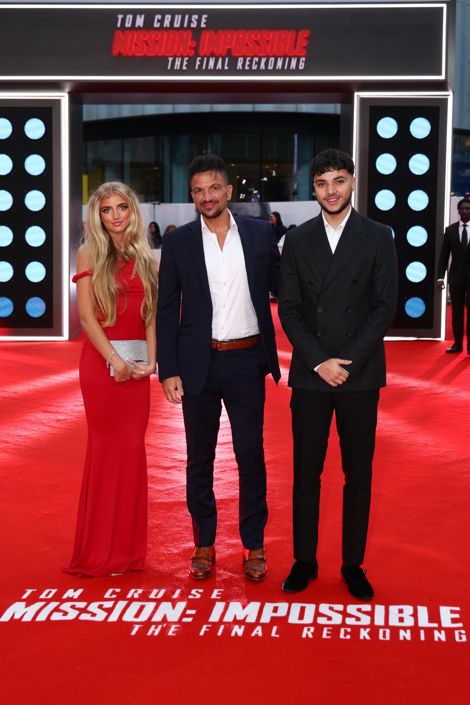 <p>LONDON, ENGLAND - MAY 15: Princess Andre, Peter Andre and Junior Andre attend the Global Premiere Red Carpet in support of "Mission: Impossible - The Final Reckoning" at Leicester Square on May 15, 2025, in London, England. (Photo by Tim P. Whitby/Getty Images for Paramount Pictures)</p>