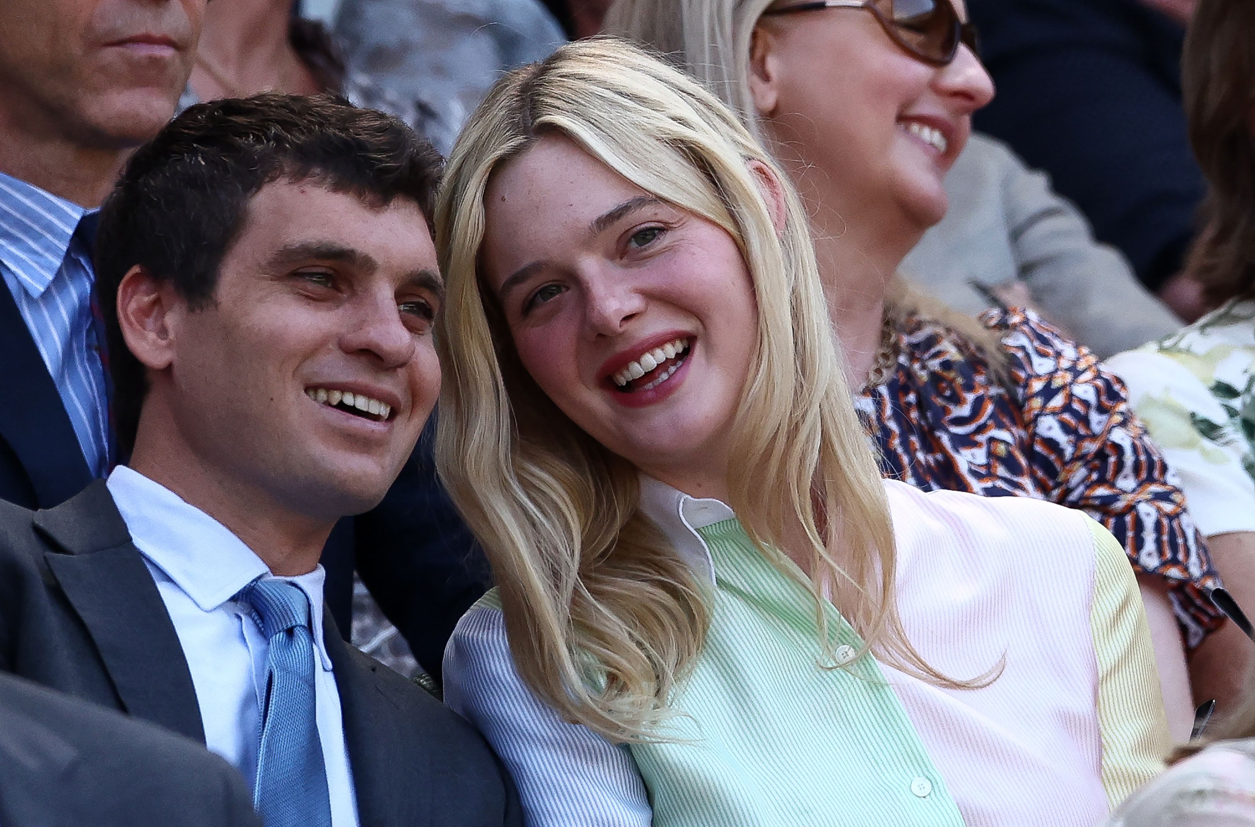 Elle Fanning, Bear Grylls and Jason Isaacs lead stars at Wimbledon 