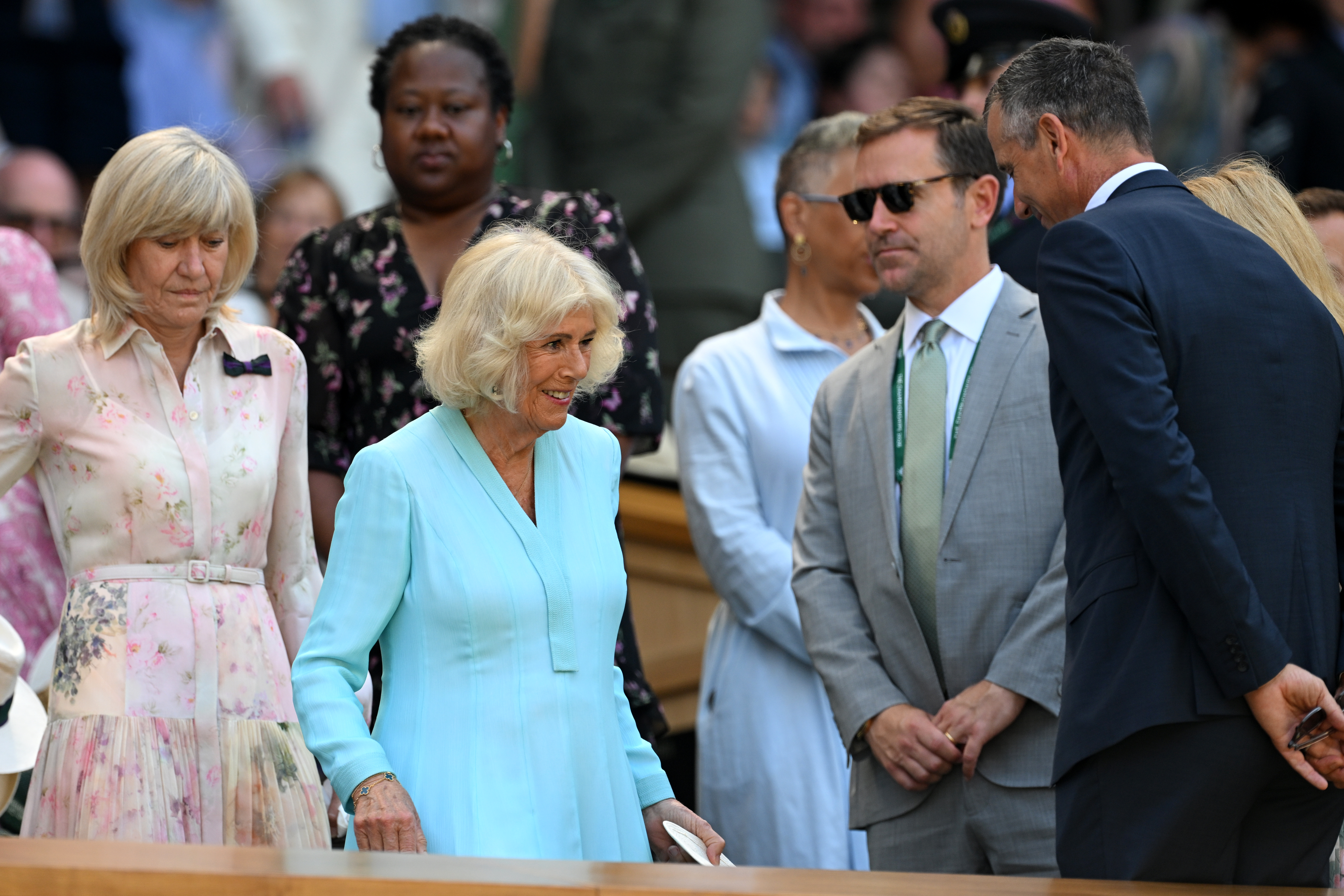 Queen Camilla joined by sister for surprise visit to Wimbledon