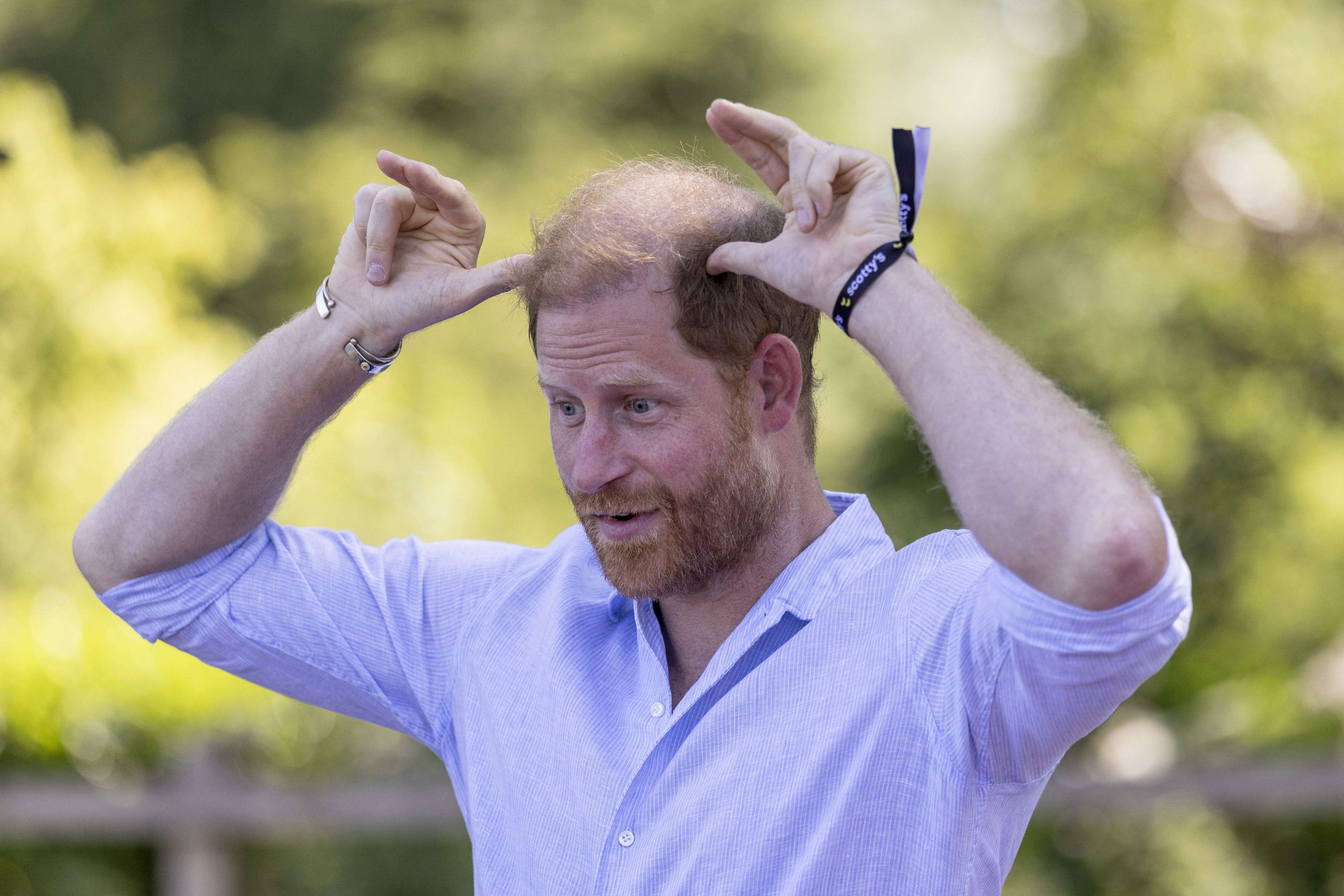 Harry guards ‘crown jewels’ during goat yoga session at children’s charity day
