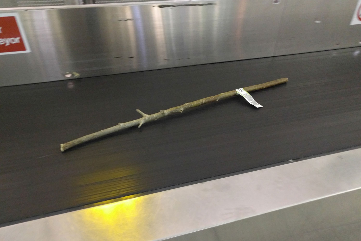 Airline passenger checks in large stick on London-bound flight