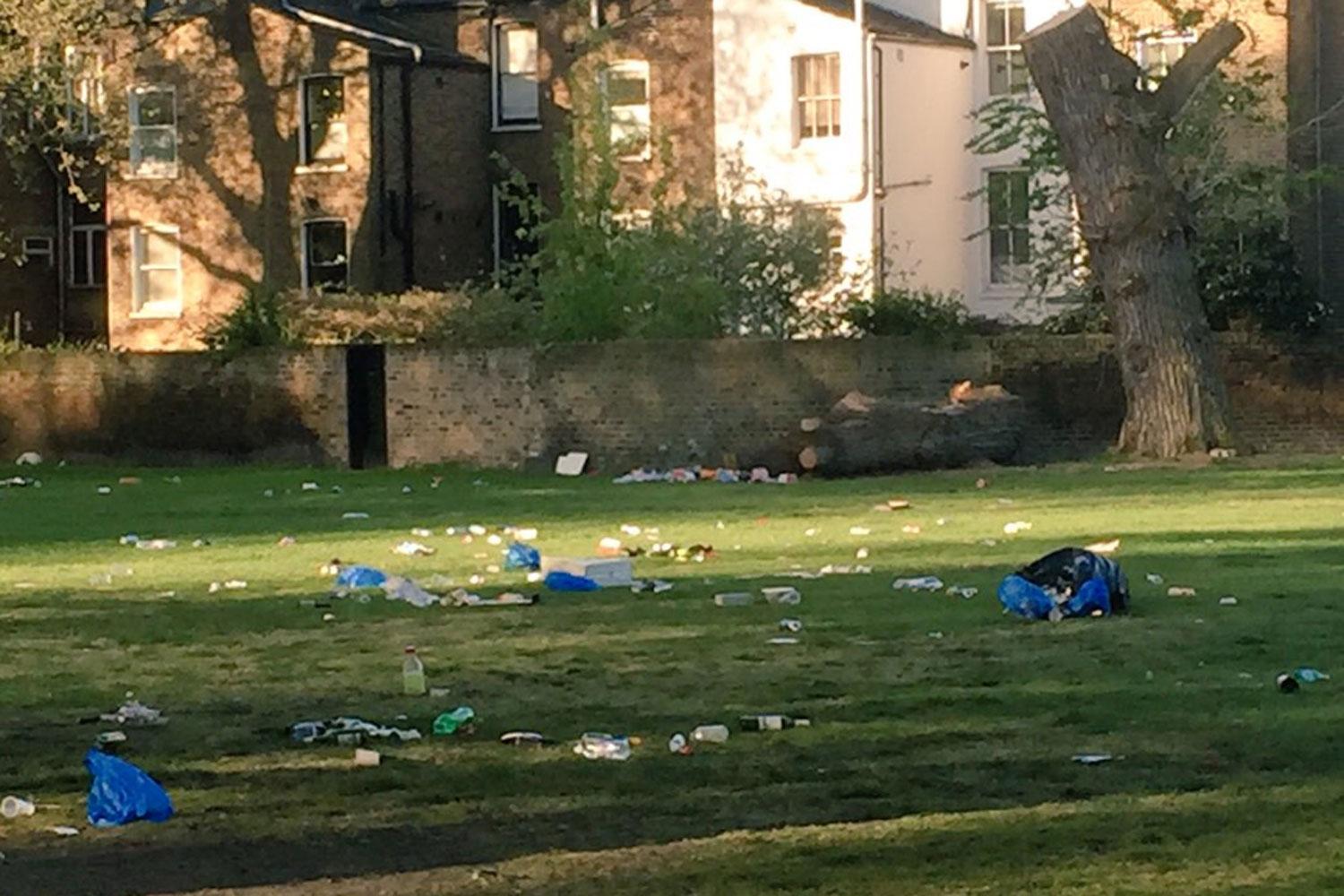 London's parks left strewn with litter after capital basks in sunshine
