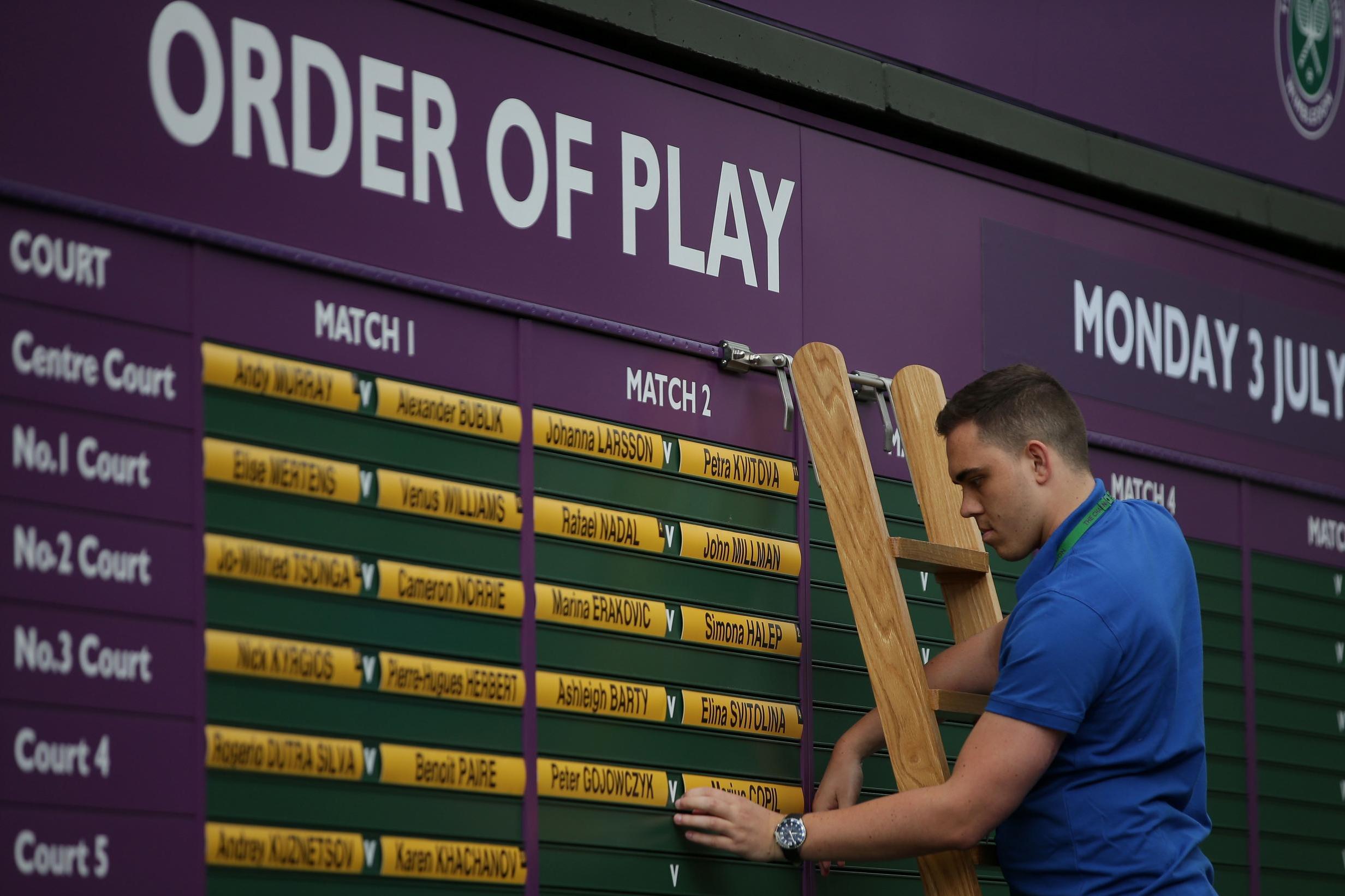 Wimbledon Order of Play: Saturday July 15