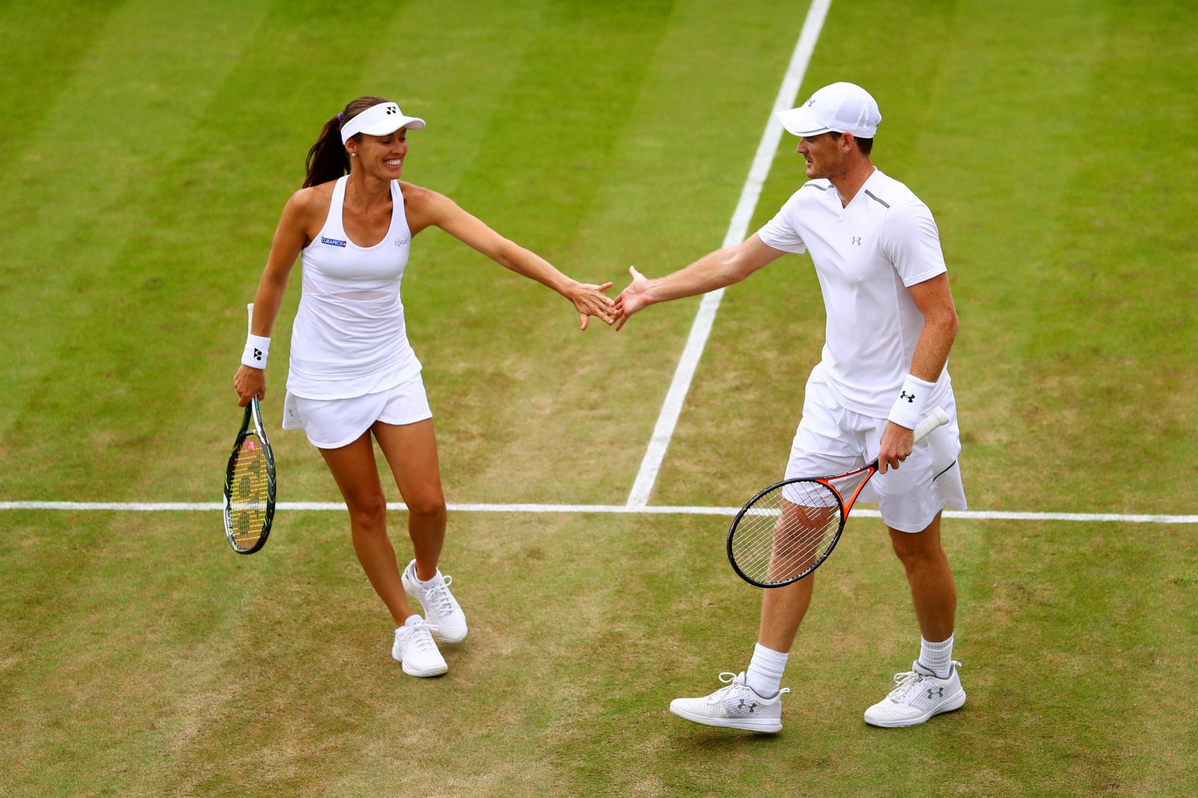 Jamie Murray flying flag for Britain in mixed doubles