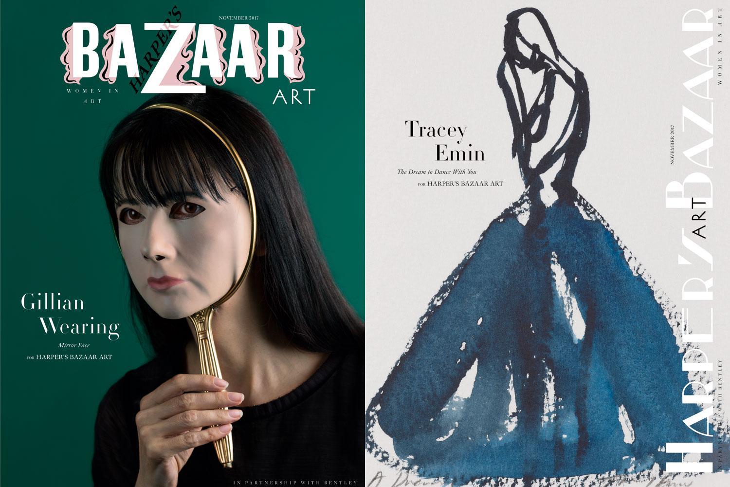 Gillian Wearing and Tracey Emin create artworks for Harper's Bazaar