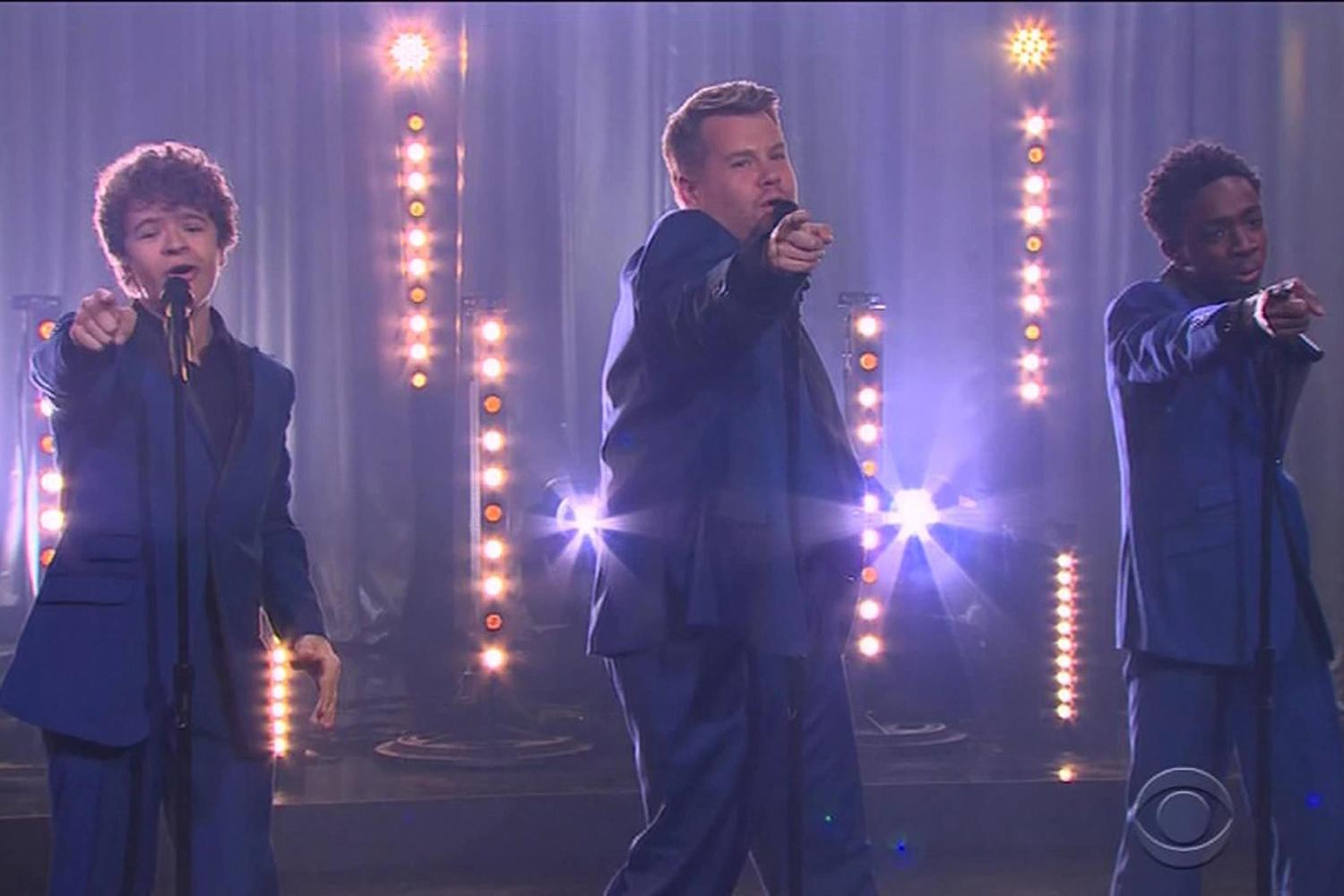 Stranger Things stars mock James Corden in Motown medley