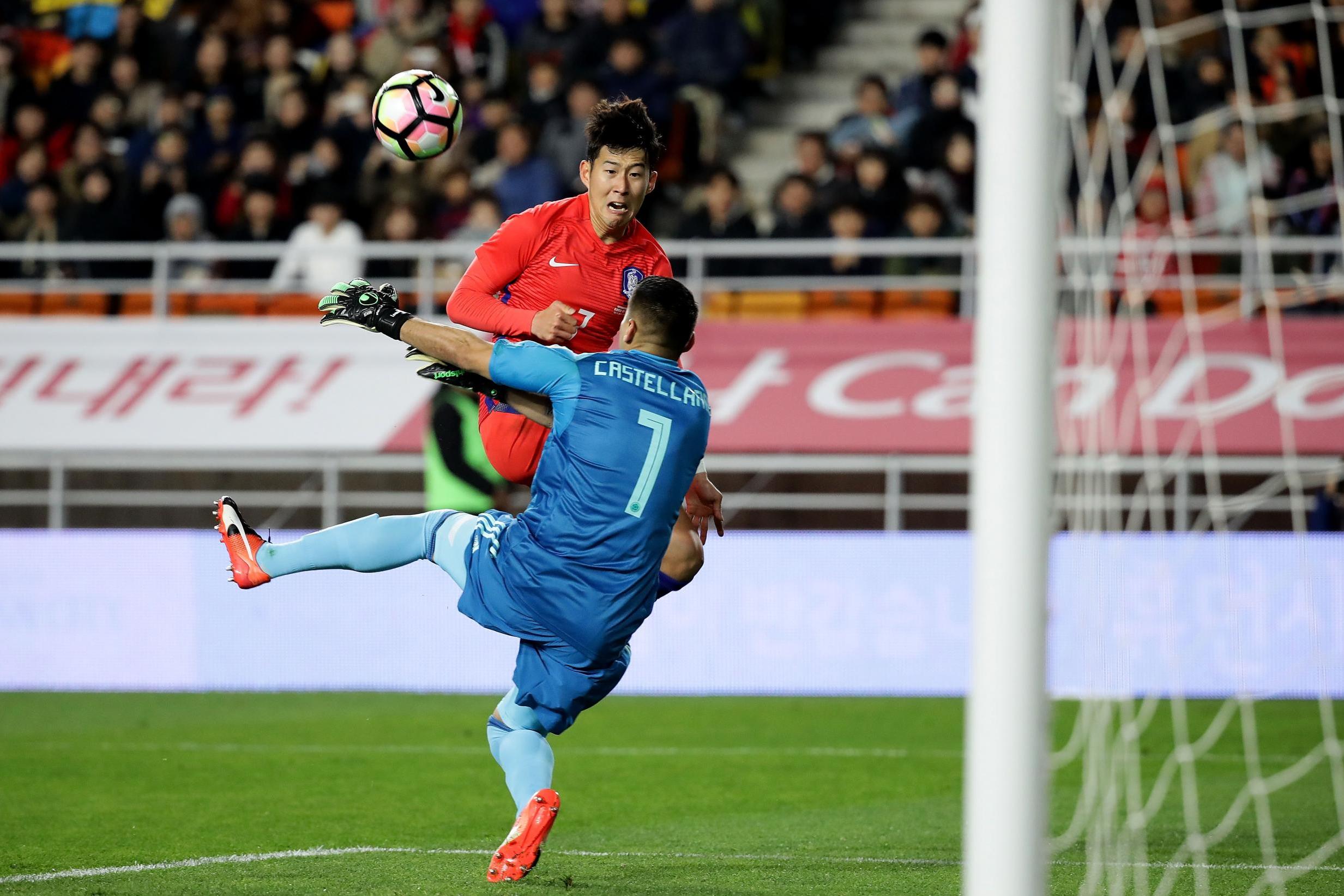 Tottenham's Son scores twice for South Korea vs Sanchez's Colombia