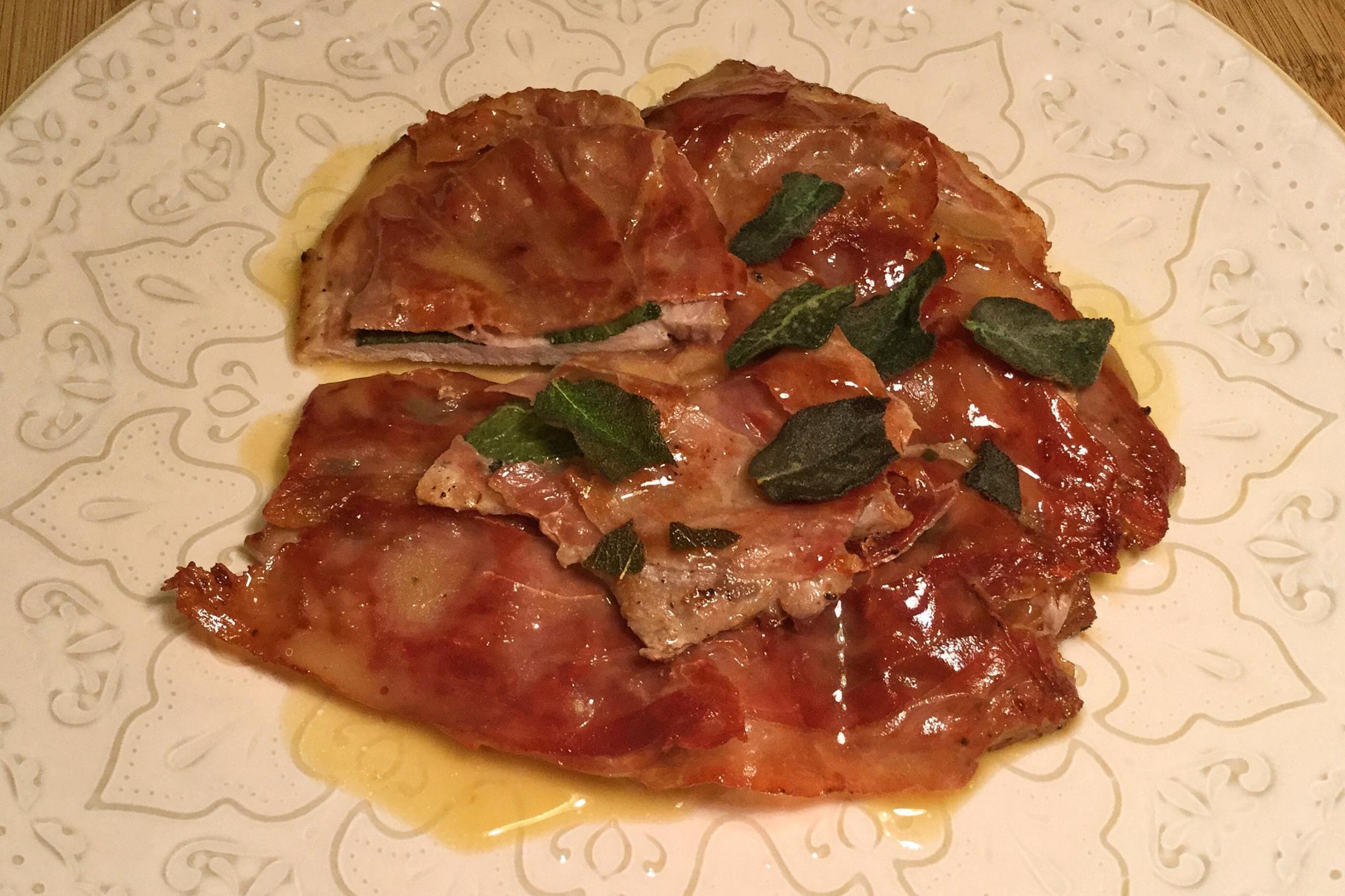 How to make pork saltimbocca with a prosecco, lemon and butter sauce