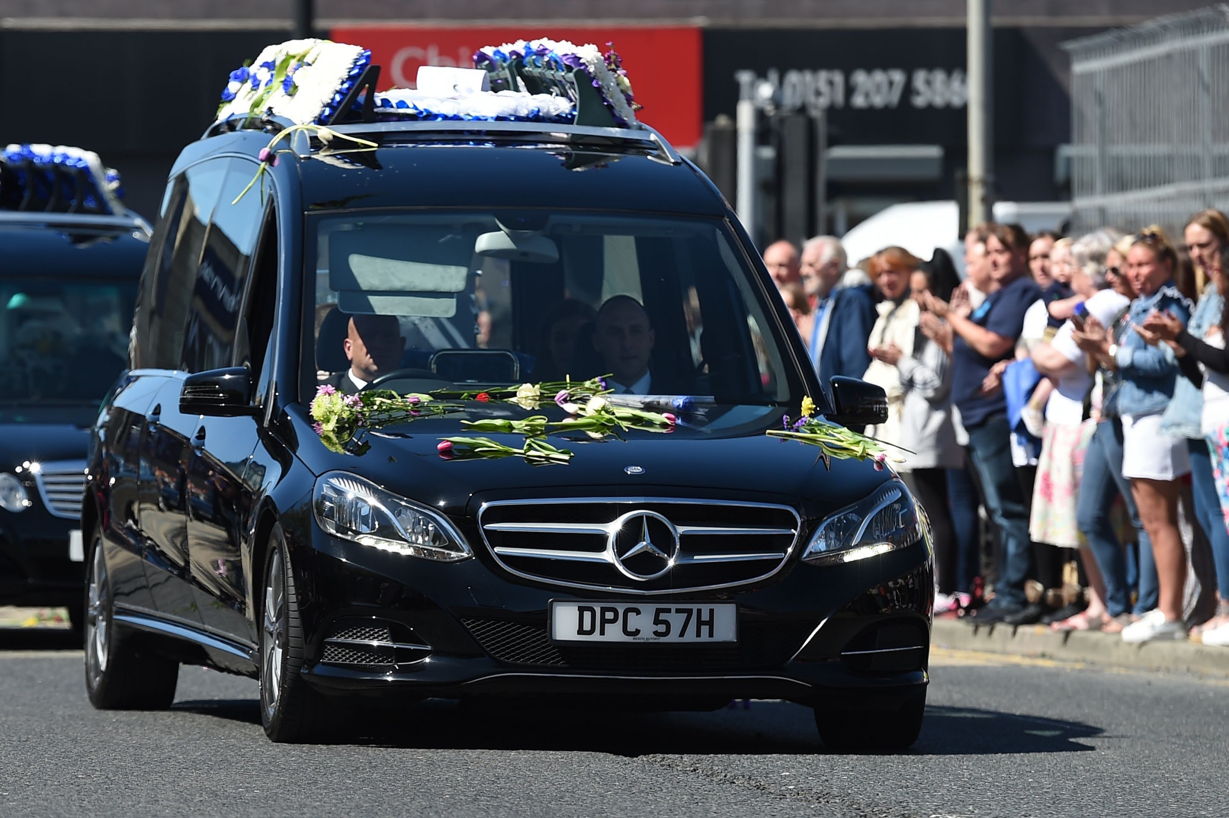 Mourners gather at Goodison Park for toddler Alfie Evans' funeral