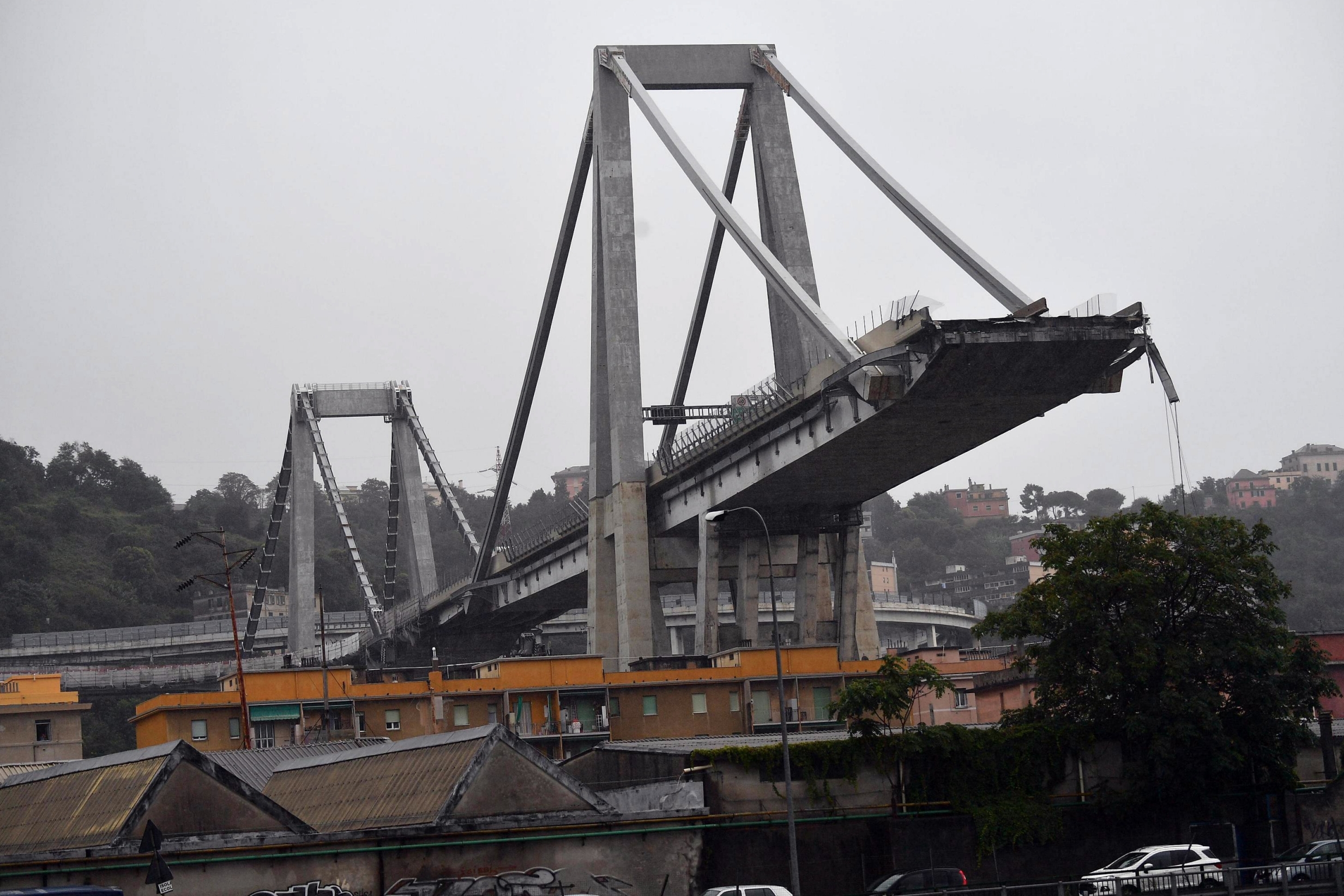 Shocking videos show aftermath of Genoa bridge collapse