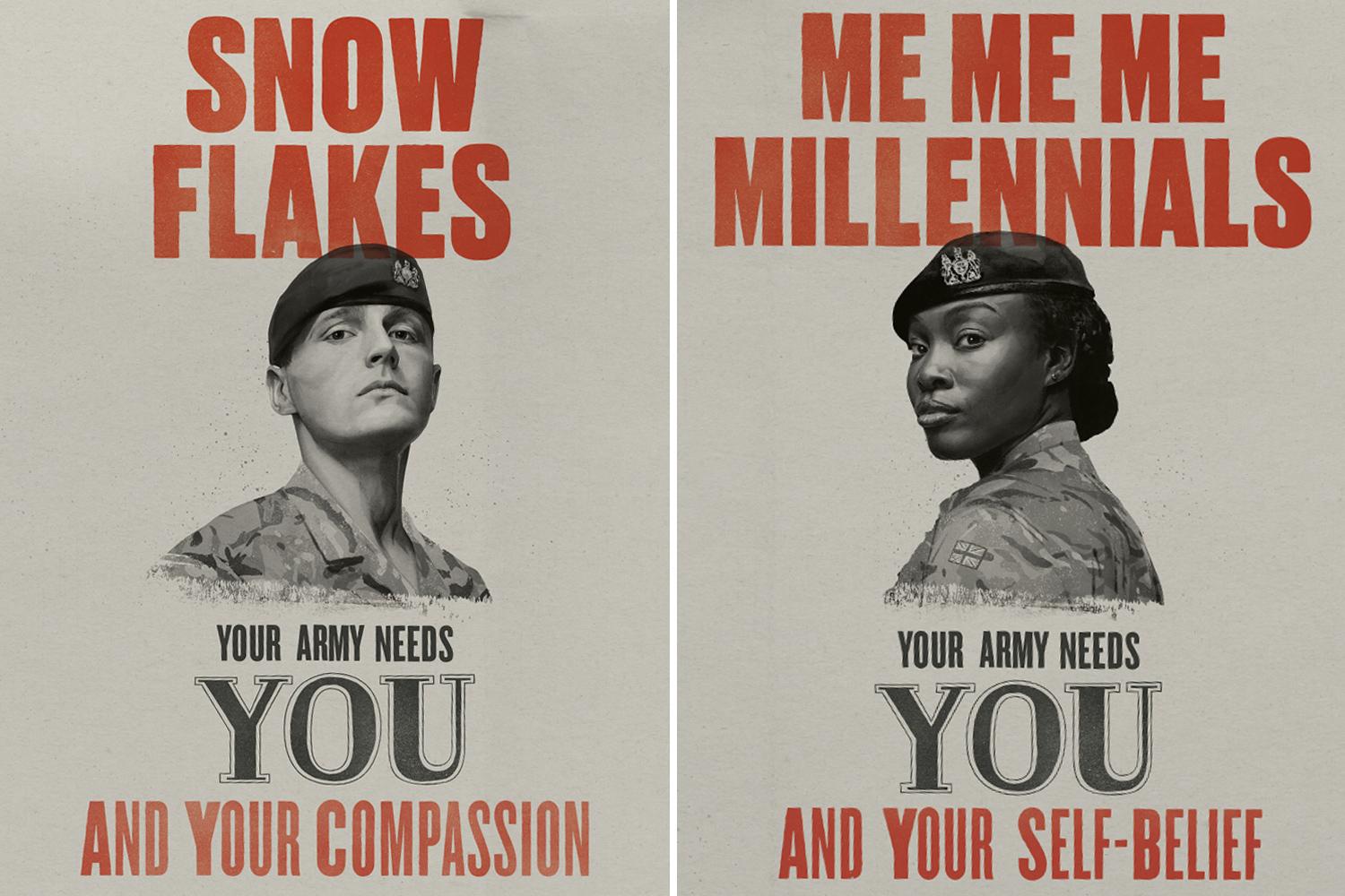 New Army recruitment posters target 'snowflakes and binge gamers'