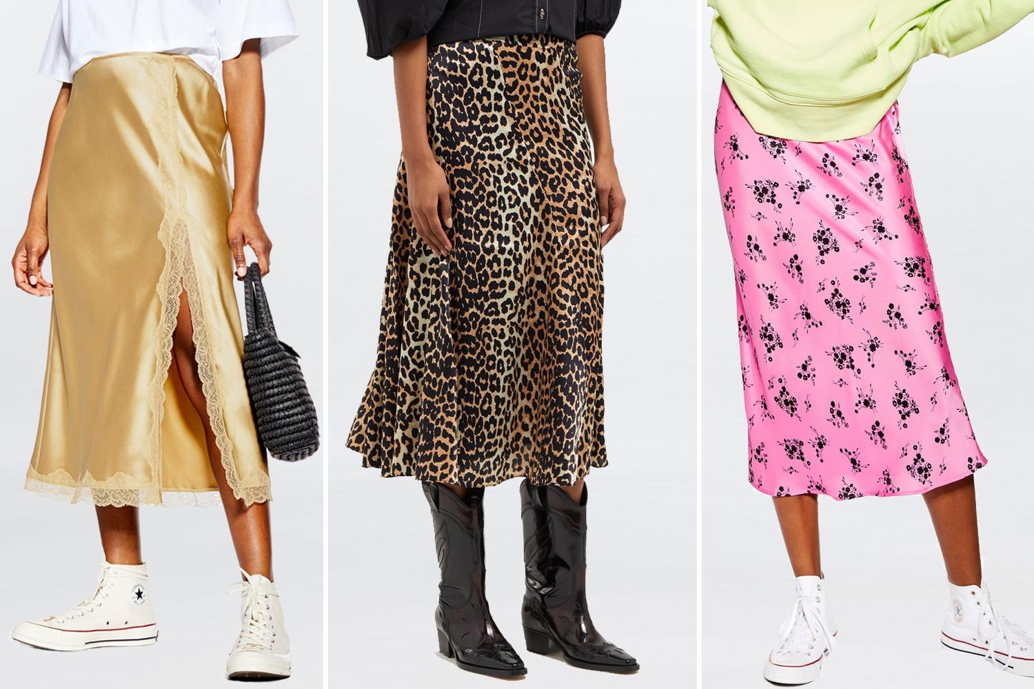 Best satin and silk midi skirts