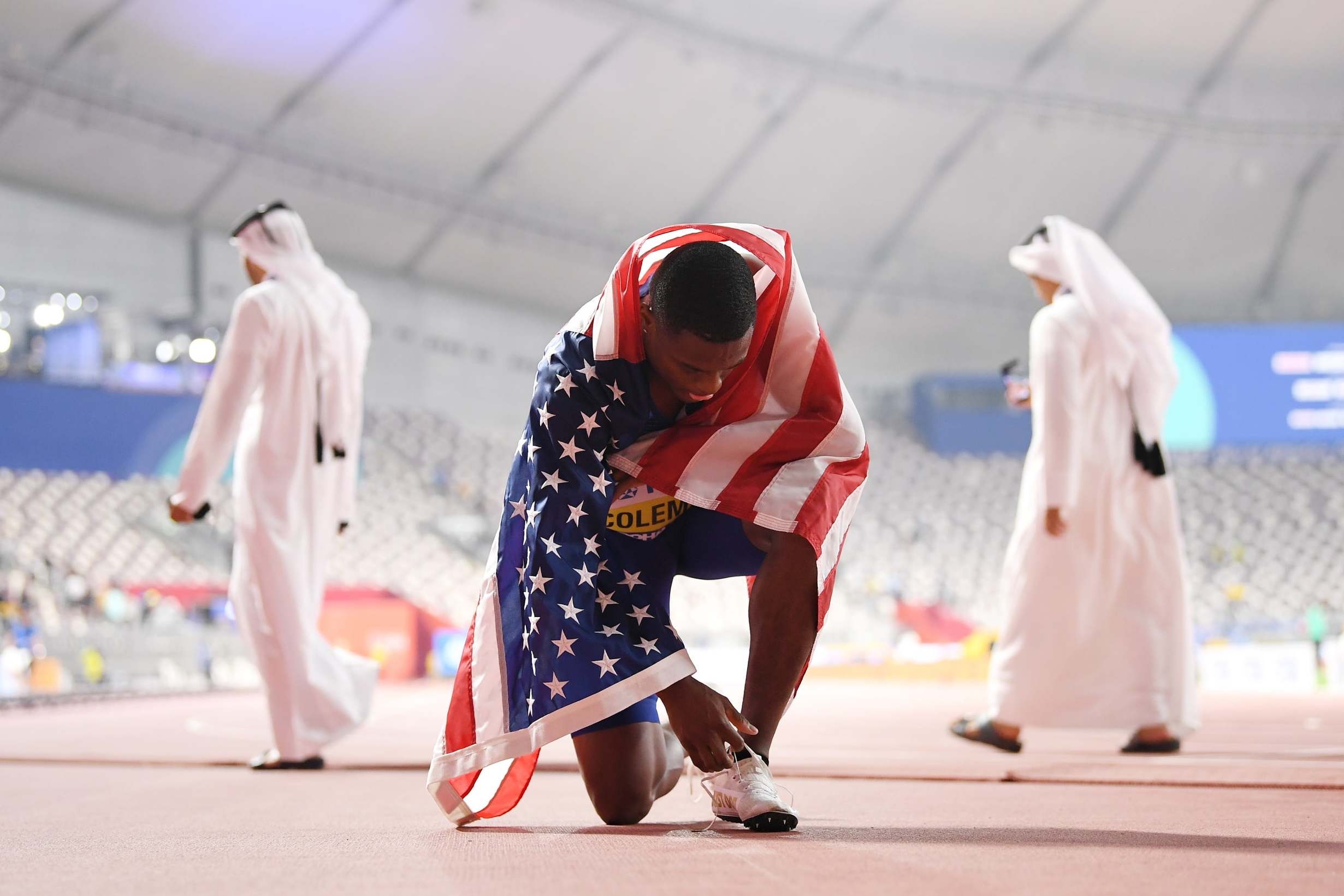 Coleman takes 100m gold as Hassan wins 10,000m title