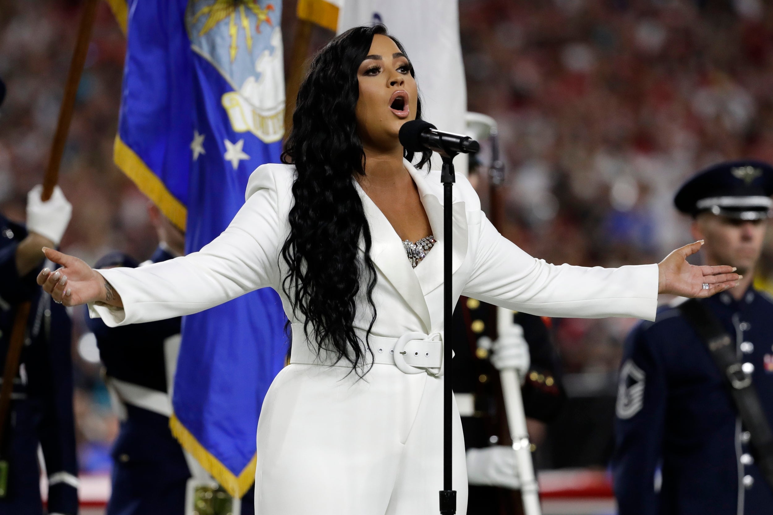 Demi Lovato brings house down with flawless Super Bowl performance