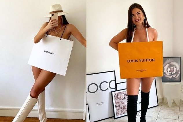 Why are people wearing shopping bags as dresses on Instagram?