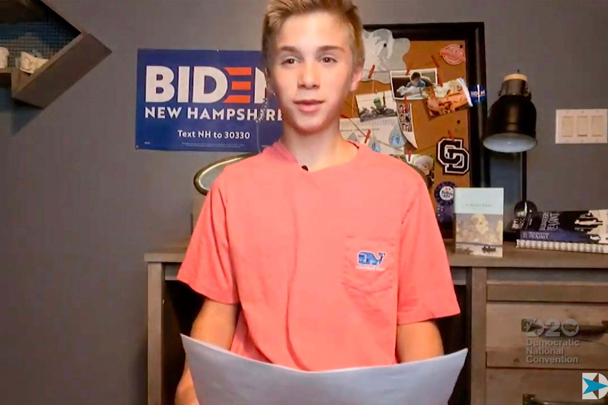Boy, 13, who overcame stutter with Joe Biden's help speaks at DNC